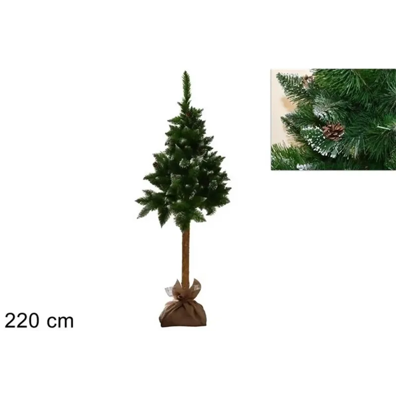 Arbre de l’Oregon avec pointes enneigées et pommes de pin cm 220