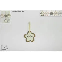 Flor de Bienvenida en Madera cm 11