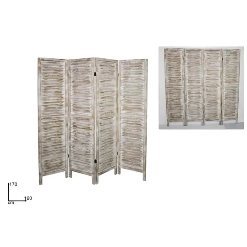 Antik vit träskärm cm 160 x 170 | ChartaRè