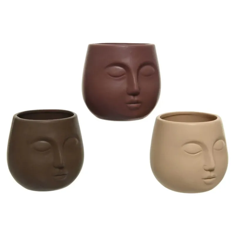 Kulatá porcelánová váza na obličej různé barvy