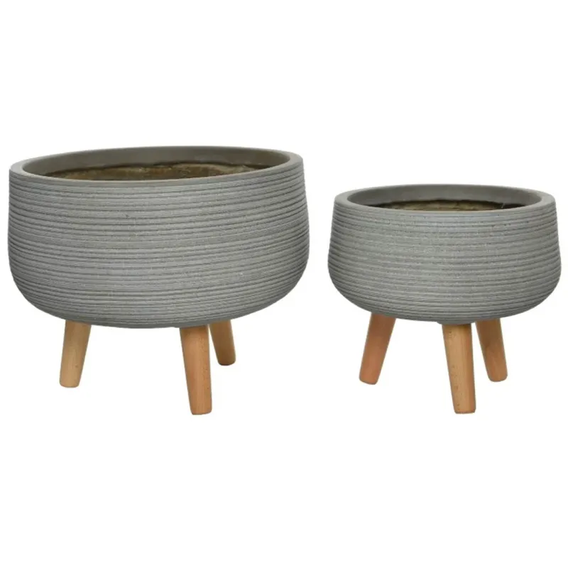 Liam Taupe Vase mit Füßen Verschiedene Größen