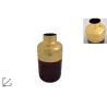 Jarra de vidro cinza e bordeaux com pescoço dourado cm 30 BORDEAUX
