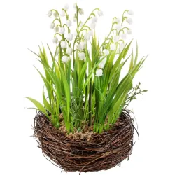 Nest met lelietje-van-dalen cm 25
