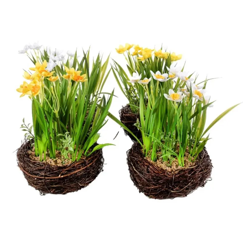 Nest with Daffodils cm 25 Assorted Colors