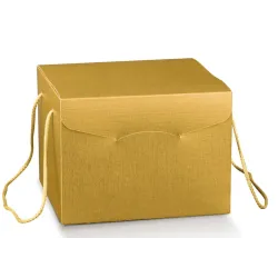 Gold Self-Assembling Boxes with Cords, ideal for gift packaging