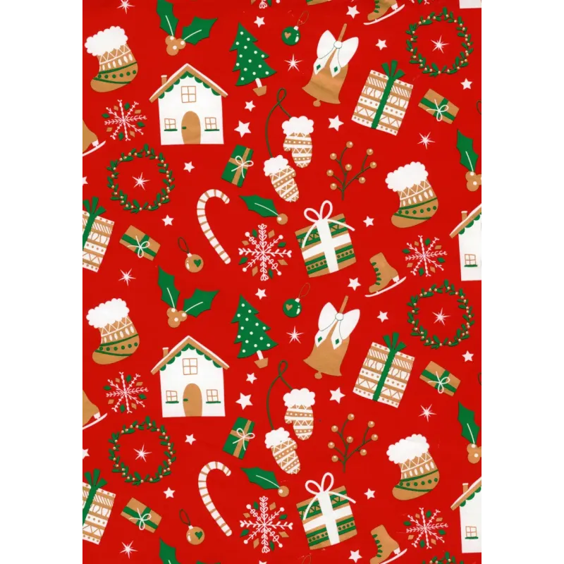 carta fantasia Natale red candy