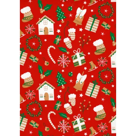 carta fantasia Natale red candy