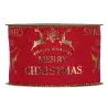 Rood lint Merry XMas herten mm 63x10 mt