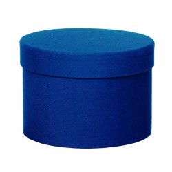 Set van 3 ronde doosjes in blauwe stof