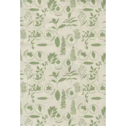 Papel de relva com desenho de plantas em verde em folhas de 70x100 cm em embalagens de 25