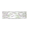 White Fabric Ribbon with Lavender Flowers