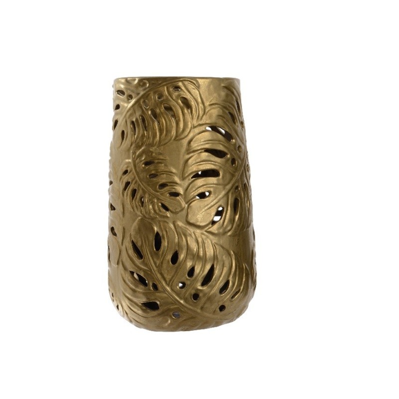Gold Vase aus tropischem Metall dm.22x35 h | ChartaRè