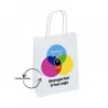 White Kraft Shopper with Lanyard Handle Customized in Color