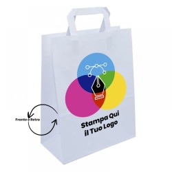 Witte Shopper plat handvat Gepersonaliseerd kleur