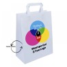 Witte Shopper plat handvat Gepersonaliseerd kleur