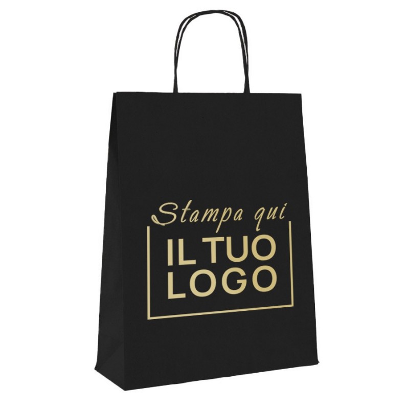 Shopper en papier cordon noir personnalisé en 1 couleur | ChartaRè