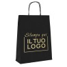 Personalised Black Lanyard Paper Shopper in 1 Colour | ChartaRè