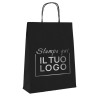 Personalized Black Lanyard Paper Shopper in 1 Color