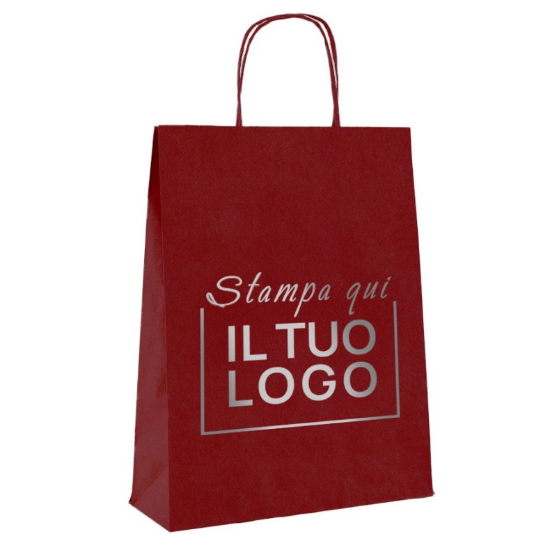 Shopper Carta Cordino Bordeaux Personalizzate a 1 Colore | ChartaRè