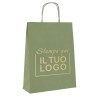Personalized 1-Color Sage Cord Paper Shopper | ChartaRè