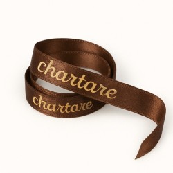 Dubbel Satin Ribbon Custom Hot Stamping Gold