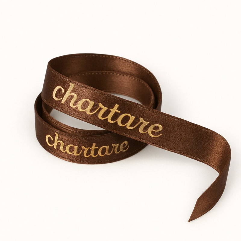 Gepersonaliseerd Dubbel Satijn Lint Hot Stamping Goud | ChartaRè
