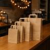 Shopper in carta avana riciclata con maniglia piatta