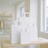 White kraft paper shopping bag with flat handle