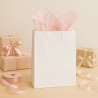 White kraft paper shopping bag with lanyard handle