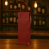 Shopper for Bottle in burgundy colored paper with cord handle