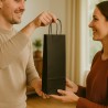 Shopper for Bottle in black colored paper with cord handle