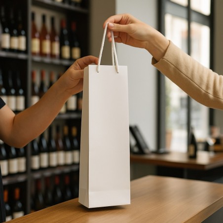 Colorful luxury shopping bag for white bottle