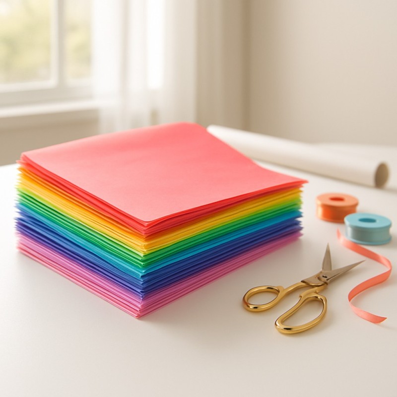 Gekleurde papieren zakdoekjes Cm70x100 Pak van 70 vellen voor decoraties