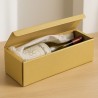 Box for 1 Flat Bottle in Gold Cardboard