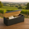 Box for 1 Flat Bottle in Black Cardboard