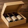Boîte pour 3 bouteilles plates en carton Havane