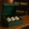 Box für 3 flache Flaschen in grüner Karte