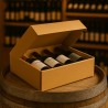 Box for 4 Flat Bottles in Resistant Gold Cardboard