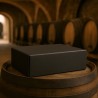 Box for 6 Flat Bottles in Resistant Black Cardboard