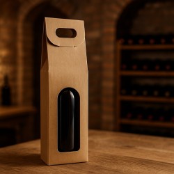 Wine Box 1 κάθετο μπουκάλι με παράθυρο σε χαρτόνι της Αβάνας