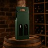 Caja de Vino para 2 Botellas con Ventana de Cartón Verde