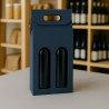 Weinkiste für 2 Flaschen mit blauem Pappfenster