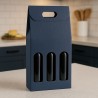 Scatola Vino 3 Bottiglie Con Finestra in Cartoncino Resistente Blu