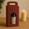 Wine box 4 bottles with window in resistant burgundy cardboard