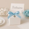 Cajas plegables blancas en relieve para recuerdos de boda