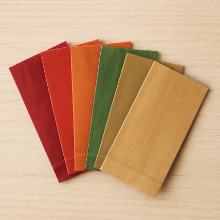 100 sacs cadeaux en Havane et papier coloré avec soufflet latéral : la touche vivante qui fait ressortir chaque pensée