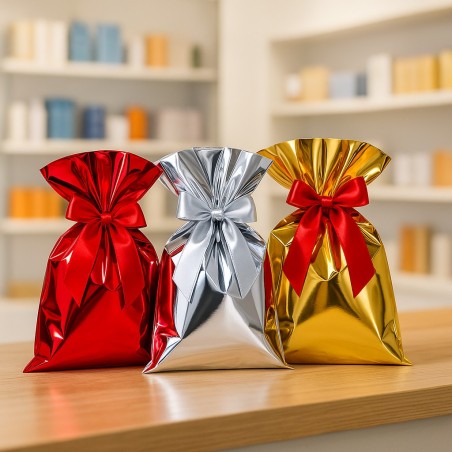 Buste Regalo Metallizzate Lucide, ideale per confezioni regalo brillanti