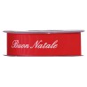 Nastro Buon Natale in Gros Grain Rosso, due Misure per fiocchi e decorazioni natalizie