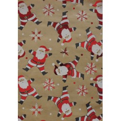 25 Fogli di Carta Regalo Metal Kraft Fantasia Natalizia cm.70x100