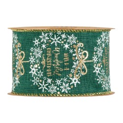 Groen Merry Christmas lint mm.63x10 mt.